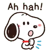 a cartoon of snoopy with the words ah hah below him