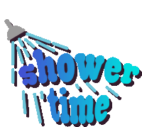 an illustration of a shower with the words shower time