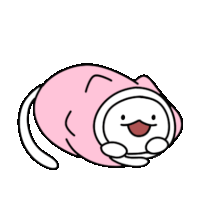 a cartoon character is wrapped in a pink blanket .