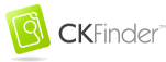 a logo for ckfinder with a green square and a camera icon