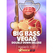 a poster for big bass vegas double down deluxe pragmatic play