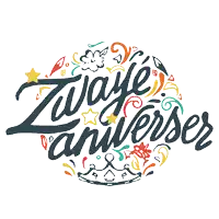 a logo that says zwayfe anniversaire with a crown in the center