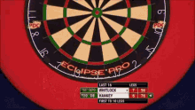 a dart board with the words eclipse pro on it