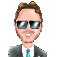 a cartoon drawing of a man wearing sunglasses