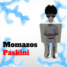 a picture of a man with sunglasses and the name momazos paskini on the bottom