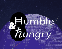 a logo for humble and hungry shows a globe