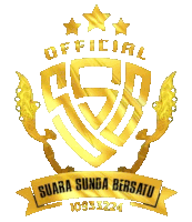 a gold logo with the words official suara sunda bersatu on it