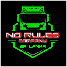 a logo for the no rules company in sri lanka with a green truck