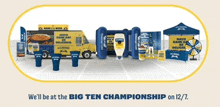 an advertisement for the big ten championship shows a bunch of products