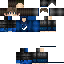 a boy in a blue shirt and black pants is a minecraft character .