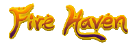 a logo for fire haven is displayed in yellow and purple