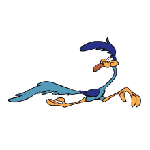 a cartoon drawing of a bird with a long beak