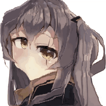 a pixel art drawing of a girl with long hair