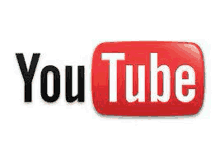 the youtube logo is a red button with white letters on a white background .