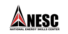 a black and red logo for a national energy skills center