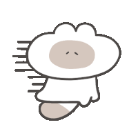 a cartoon drawing of a sheep with a cloud shaped head