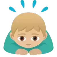 a cartoon illustration of a boy laying on his stomach with water drops coming out of his head