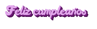 feliz cumpleanos is written in purple on a white background