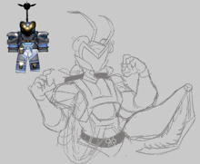 a drawing of a robot is next to a picture of the robot