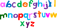 the letters abcdefghijklmnopqrstuvw and xyz are displayed