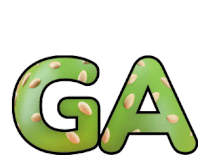 a green letter g and a with nuts on them