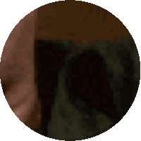 a blurred image of a person 's face in a dark circle