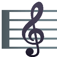 a treble clef is displayed on a white background