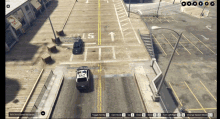 a screenshot of a video game shows a police car with the number 842 on the back