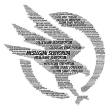 a silhouette of a person with the word meslegimi seviyorum written on it