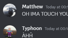 a screenshot of a chat between matthew and typhoon with a picture of an airplane