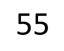 a white background with the number 55 in black