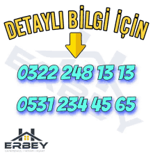 a sign that says detaylı bilgi için with a yellow arrow