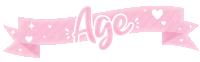 the word age is on a pink banner with hearts