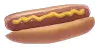 a hot dog on a bun with yellow mustard on it