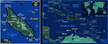 a map of the caribbean sea and aruba