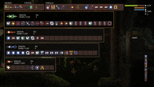 a screenshot of a video game with a few items and spells on it