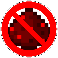 a red circle with a pixelated object in the middle