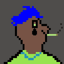 pixel art of a man smoking a cigarette