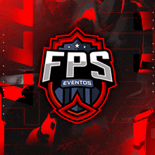 a logo for fps eventos is shown on a red background