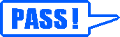 a pixel art illustration of the word pass with an arrow pointing to the right