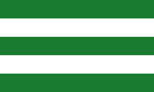 a green and white striped background that looks like a flag .