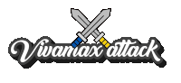 a logo for vivamax attack with two crossed swords on it