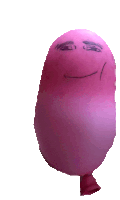 a pink balloon with a face on it