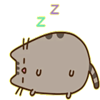 a cartoon cat is sleeping with the letters n and z above it