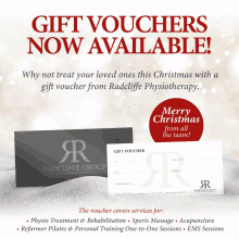 a gift voucher from radcliffe physiotherapy is available