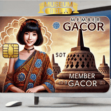 a museum bola member gacor credit card with a woman on it