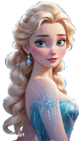 a drawing of elsa from frozen with long blonde hair