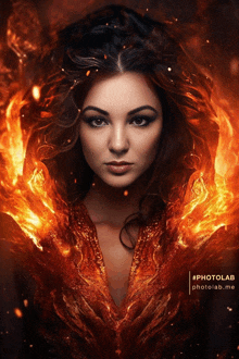 a photo of a woman with fire in her hair taken by photolab.com