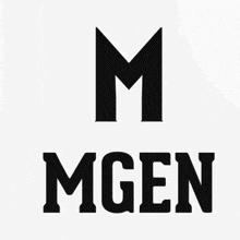 a black and white logo with the letter m and the word mgen below it