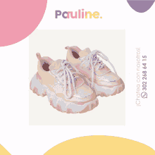 a picture of a pair of shoes with the name pauline on the top